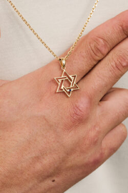 ⁦שרשרת מגן דוד 3 אבנים⁩ – תמונה ⁦2⁩