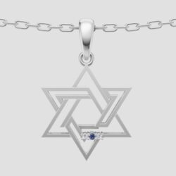 שרשרת מגן דוד 3 אבנים