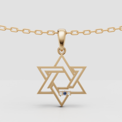 ⁦שרשרת מגן דוד 3 אבנים⁩ – תמונה ⁦6⁩
